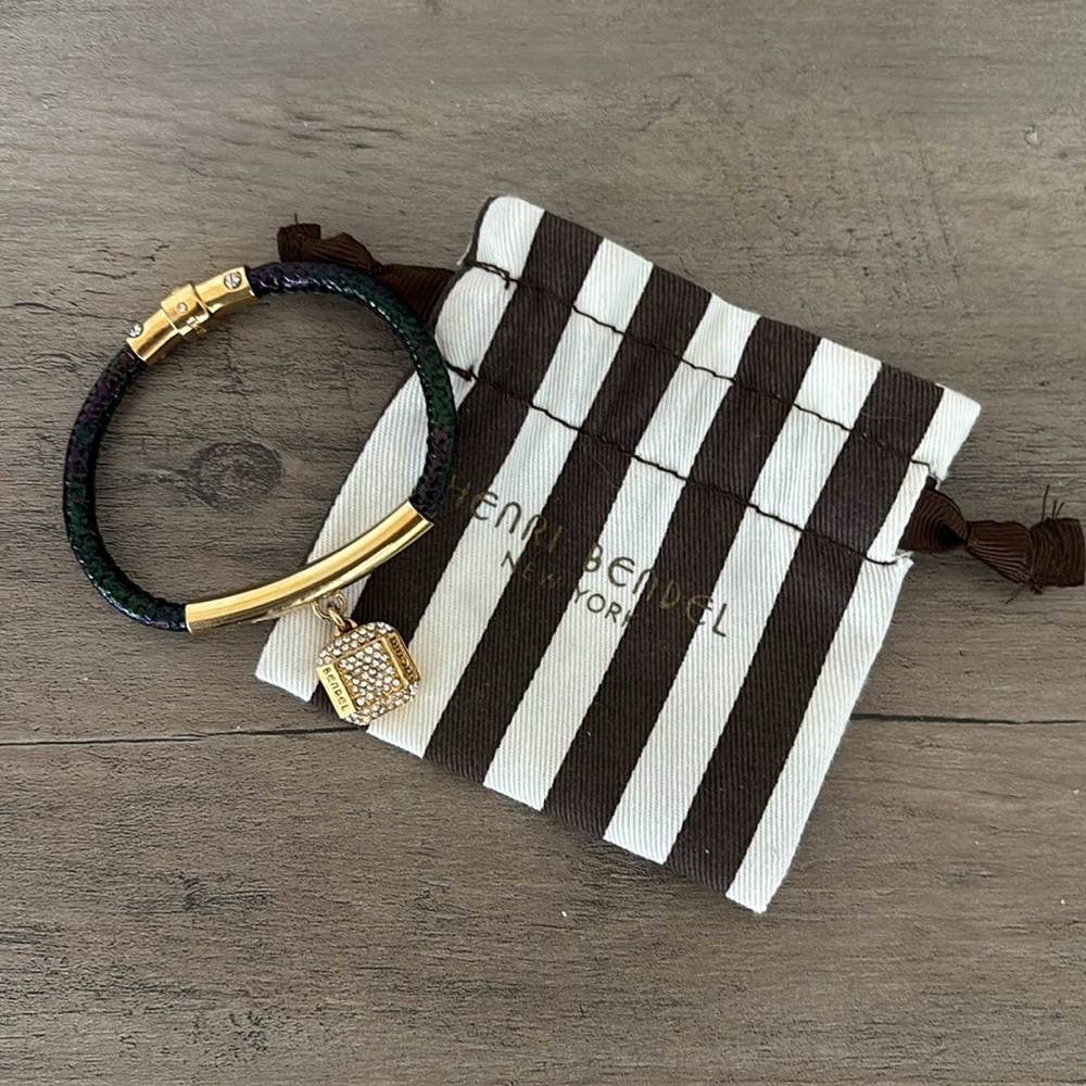 Henri Bendel Gold and Green Bracelet